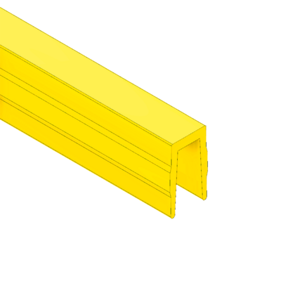 61-010-2 MODULAR SOLUTIONS PVC COVER PROFILE YELLOW, 2M